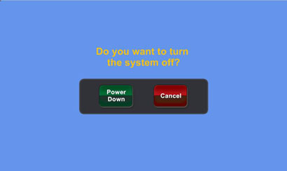 Picture of shut down screen on Extron touch panel