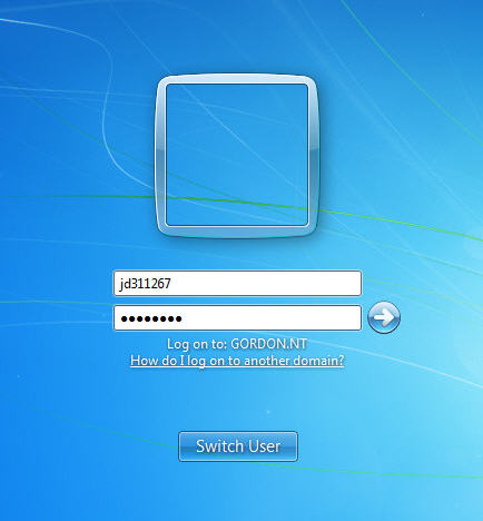 Windows 7 logon dialog box screenshot