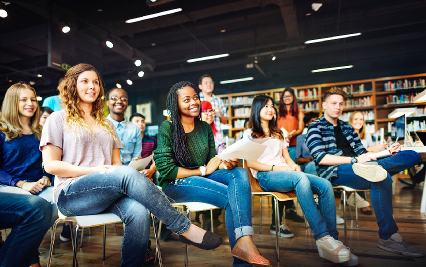 students sitting in a classroom