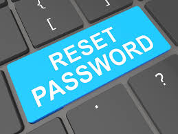 Graphic image with the words password reset