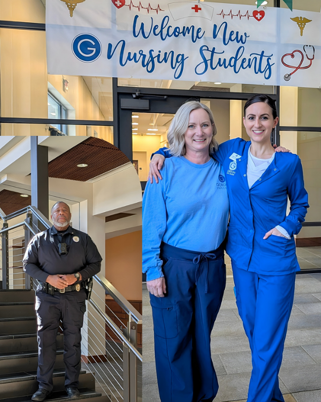 (L-R) Officer J. Little, Nancy Walraven, Jessica Valoren 